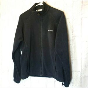 COLUMBIA Classic Full-zip Fleece Jacket Coat Black Medium